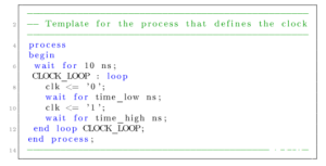 Template for the process that defines the clock